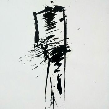 Dibujo titulada "personaje con sombr…" por Erwin Esquivel C, Obra de arte original, Tinta