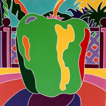 Painting titled "pimenton verde 2" by Erwin Esquivel C, Original Artwork, Acrylic