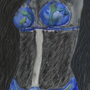 Painting titled "Blue world" by Erwin Bruegger, Original Artwork, Manipulated Photography