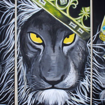 Malerei mit dem Titel "Tine VS - The Lion…" von Tine Vs, Original-Kunstwerk, Acryl