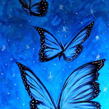 Schilderij getiteld "Tine VS - Blue Butt…" door Tine Vs, Origineel Kunstwerk, Acryl