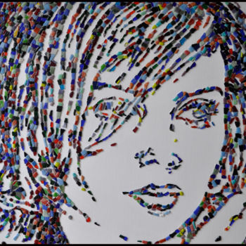 Painting titled "girl" by Erwin Houssin, Original Artwork, Glass
