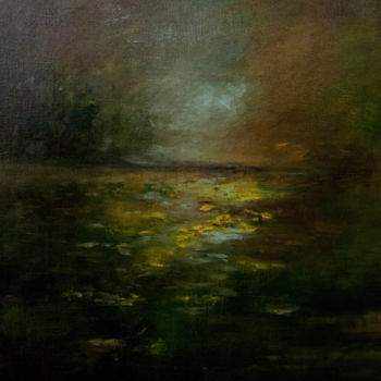 Painting titled "pond.jpg" by Erwin Libbrecht, Original Artwork, Oil
