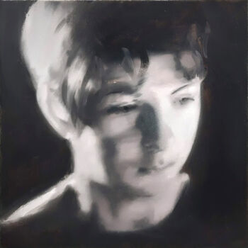 Картина под названием "Head of a boy" - Erwin Van Kreij, Подлинное произведение искусства, Масло Установлен на Деревянная па…