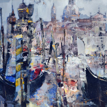 Peinture intitulée "Зимняя Венеция" par Beliakov Valerii, Œuvre d'art originale, Huile