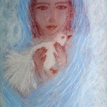 Drawing titled "Peace" by Erzsébet Engi, Original Artwork, Chalk