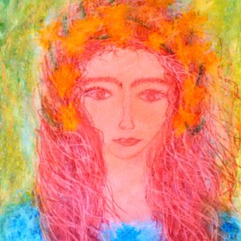 Drawing titled "Summer" by Erzsébet Engi, Original Artwork, Chalk