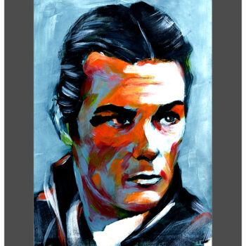 Painting titled "DELON" by E_sabater, Original Artwork, Oil Mounted on Wood Panel