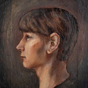 제목이 "Portrait of young m…"인 미술작품 Elizaveta Akimova (Esanglier)로, 원작, 기름 나무 들것 프레임에 장착됨