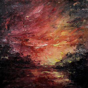 Malarstwo zatytułowany „Красный закат” autorstwa Natalia, Oryginalna praca, Olej