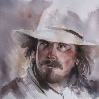 Peinture intitulée "un cowboy" par S Bernon, Œuvre d'art originale, Huile