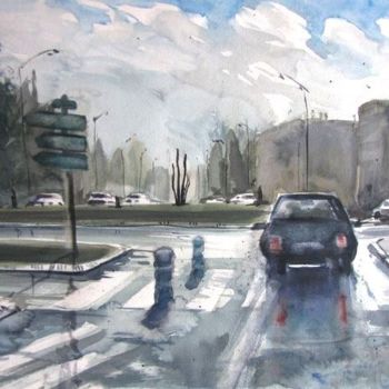 Peinture intitulée "après la pluie à Ma…" par S Bernon, Œuvre d'art originale