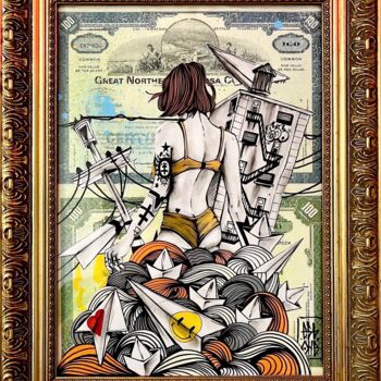 Malerei mit dem Titel "Girl in the city (D…" von Esboner, Original-Kunstwerk, Acryl