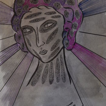 Pintura intitulada "La Vierge Maorie" por La Venitienne, Obras de arte originais