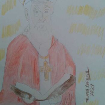 Dibujo titulada "Santo Irineu" por Escritor Irineu Correia, Obra de arte original, Lápiz
