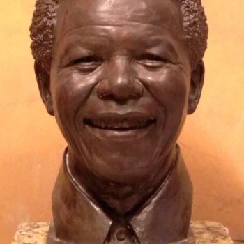 Sculpture intitulée ""Nelson Mandela"" par Humberto   Orestes Hoyos   Guevara, Œuvre d'art originale, Bronze