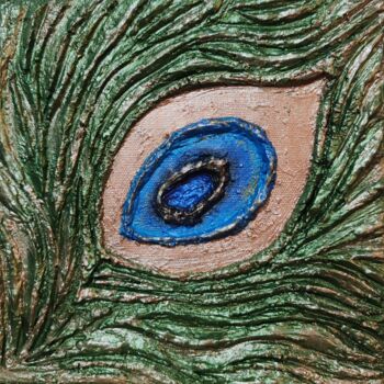 Painting titled "Eye of the peacock" by Esen Susuz Terzi, Original Artwork, Acrylic