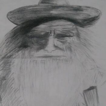 Drawing titled "Yaşlı adam" by Esma Dinçer, Original Artwork, Pencil