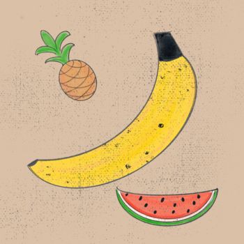 Arts numériques intitulée "Fruit Salad illustr…" par Esme Lee, Œuvre d'art originale, Peinture numérique