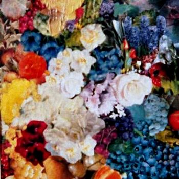 Collages intitulée "FLOWERS YARD - Dina…" par Esmeri, Œuvre d'art originale