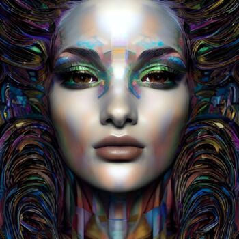 Digitale Kunst getiteld "Woman abstract 57" door Esmyart, Origineel Kunstwerk, AI gegenereerde afbeelding