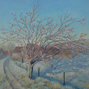 Peinture intitulée "Première gelée" par Elena Rybakova, Œuvre d'art originale, Huile