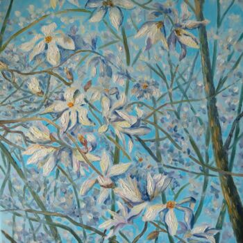 Картина под названием "Entre les branches" - Elena Rybakova, Подлинное произведение искусства, Масло