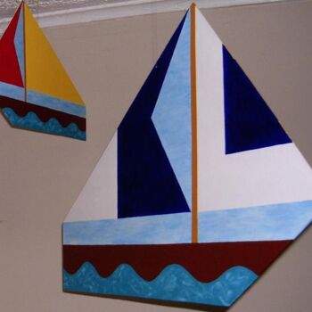 Sculpture titled "Sailboats" by Esp---Art, Original Artwork