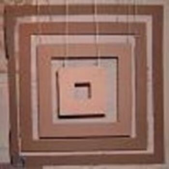 「4 Square in 3-D」というタイトルの彫刻 Esp---Artによって, オリジナルのアートワーク
