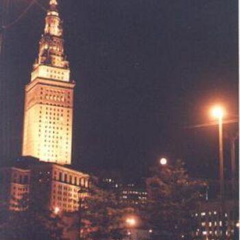 Photography titled "Terminal Tower with…" by Esp---Art, Original Artwork
