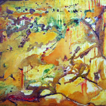 Malerei mit dem Titel ""Sueño amarillo"" von Liliana Esperanza, Original-Kunstwerk, Öl