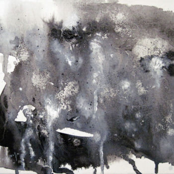 Painting titled ""Black and white II…" by Liliana Esperanza, Original Artwork, Oil