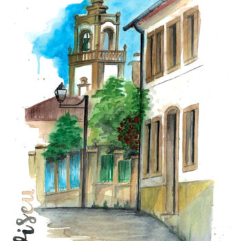 Painting titled "Viseu (Portugal)" by Céline Barbosa, Original Artwork, Watercolor