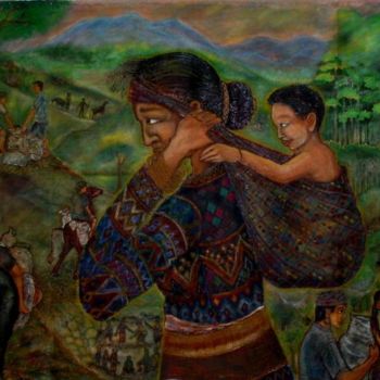 Malerei mit dem Titel ""SESLONG"a native w…" von Victor Espinosa (Bong Espinosa), Original-Kunstwerk