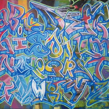 Schilderij getiteld "ABCDère" door Espion, Origineel Kunstwerk, Graffiti
