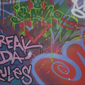 Schilderij getiteld "Break da rules" door Espion, Origineel Kunstwerk, Acryl