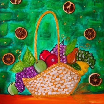 Painting titled "Pera y sus Colores…" by Cyn, Original Artwork, Acrylic