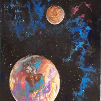 Peinture intitulée "Planètes" par Mario Esposito, Œuvre d'art originale, Acrylique