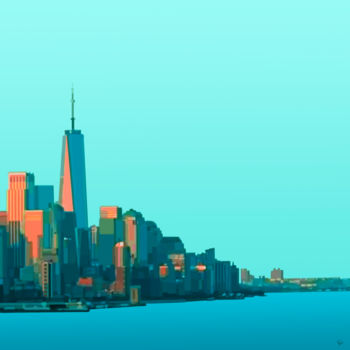 数字艺术 标题为“New York 31 - Série…” 由Gérard Esquerre, 原创艺术品, 数字油画 安装在铝上
