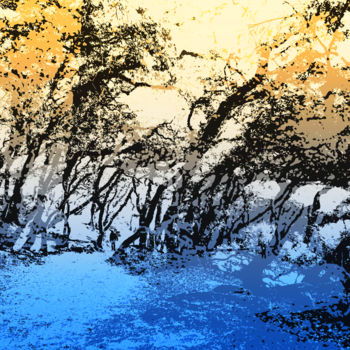 Digital Arts titled "Bois de la Chaize N…" by Gérard Esquerre, Original Artwork, 2D Digital Work Mounted on Aluminium
