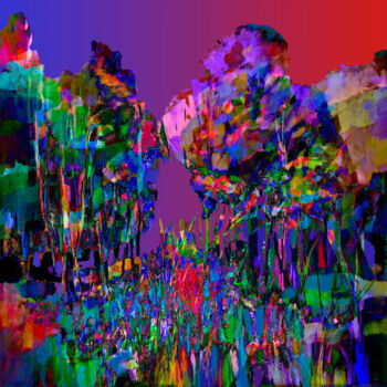 Arts numériques intitulée "Par une belle soiré…" par Gérard Esquerre, Œuvre d'art originale, Peinture numérique Monté sur Mé…