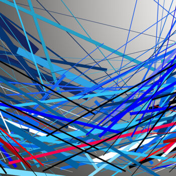 Цифровое искусство под названием "Rythms and Blues" - Gérard Esquerre, Подлинное произведение искусства, Цифровая живопись У…