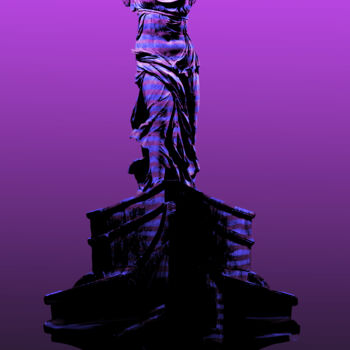 「Victoire」というタイトルのデジタルアーツ Gérard Esquerreによって, オリジナルのアートワーク, デジタルコラージュ アルミニウムにマウント