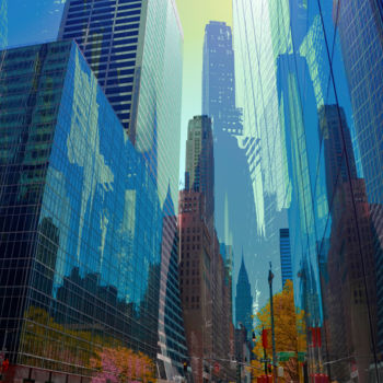 Цифровое искусство под названием "New York 5 - Variat…" - Gérard Esquerre, Подлинное произведение искусства, Цифровая живопи…