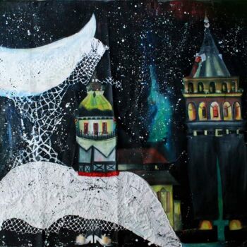 Tekening getiteld "Kuleler evlenmesi" door Esra Nişancı, Origineel Kunstwerk, Acryl