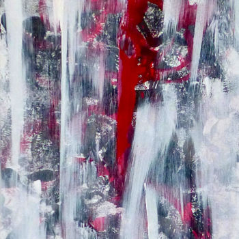 Peinture intitulée "Red Line" par Esse, Œuvre d'art originale, Acrylique