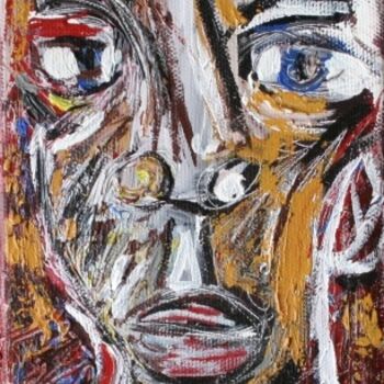 Painting titled "Homme matière X" by Essebe, Original Artwork