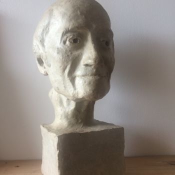 Sculpture titled "Voltaire" by Marc Cases, Original Artwork, Clay
