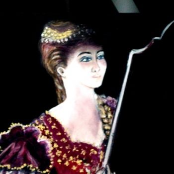 Peinture intitulée "Femme au miroir." par Essia, Œuvre d'art originale, Huile