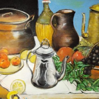 Painting titled "Ces boissons à jama…" by Essia, Original Artwork, Oil